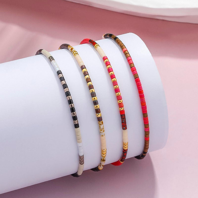 KELITCH Boho Women Crystal Shell Beaded Friendship Bracelets Handmade Strand Bracelet Bangles Jewelry - Image 2